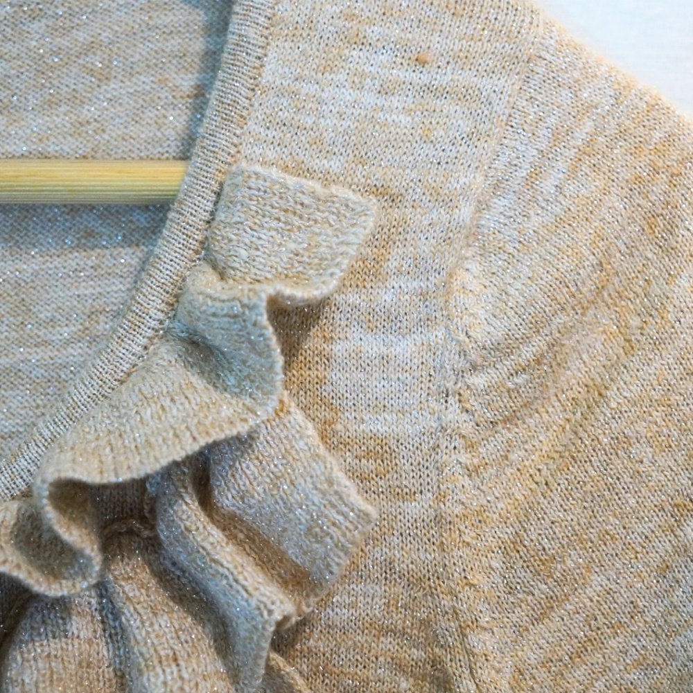 One A Gold Cardigan w/Front ruffle detal - Picture 4 of 6